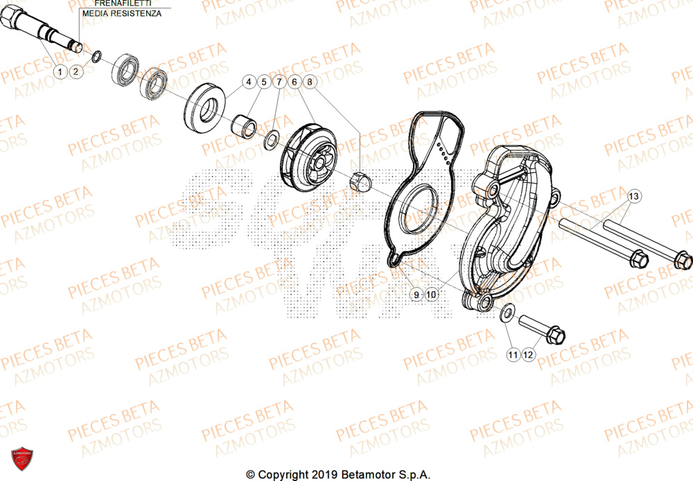 Pompe A Eau AZMOTORS Pieces BETA ENDURO RR 350 4T X-PRO - (2026)