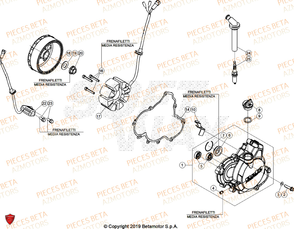 Allumage AZMOTORS Pieces BETA ENDURO RR 350 4T RACE (2026)
