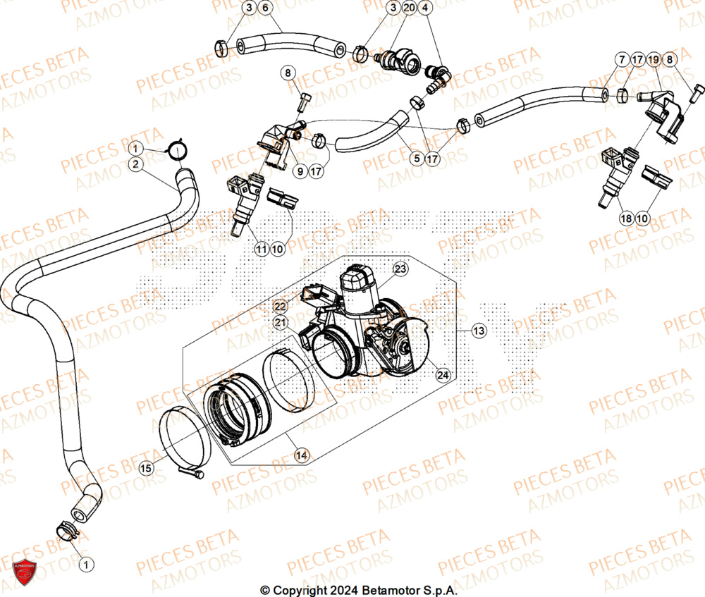 Injection AZMOTORS Pieces BETA ENDURO RR 350 4T RACE (2026)
