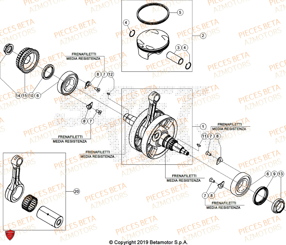 Vilebrequin AZMOTORS Pieces BETA ENDURO RR 350 4T RACE (2026)
