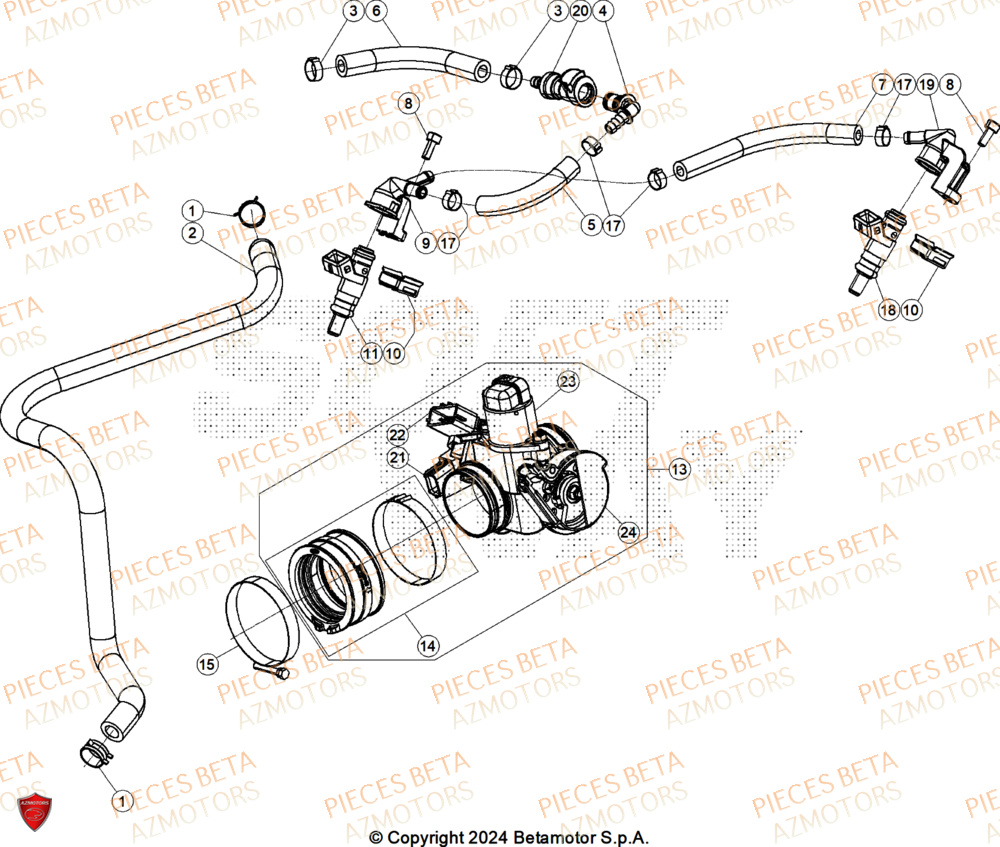 Injection AZMOTORS Pieces BETA ENDURO RR 390 4T X-PRO - (2026)