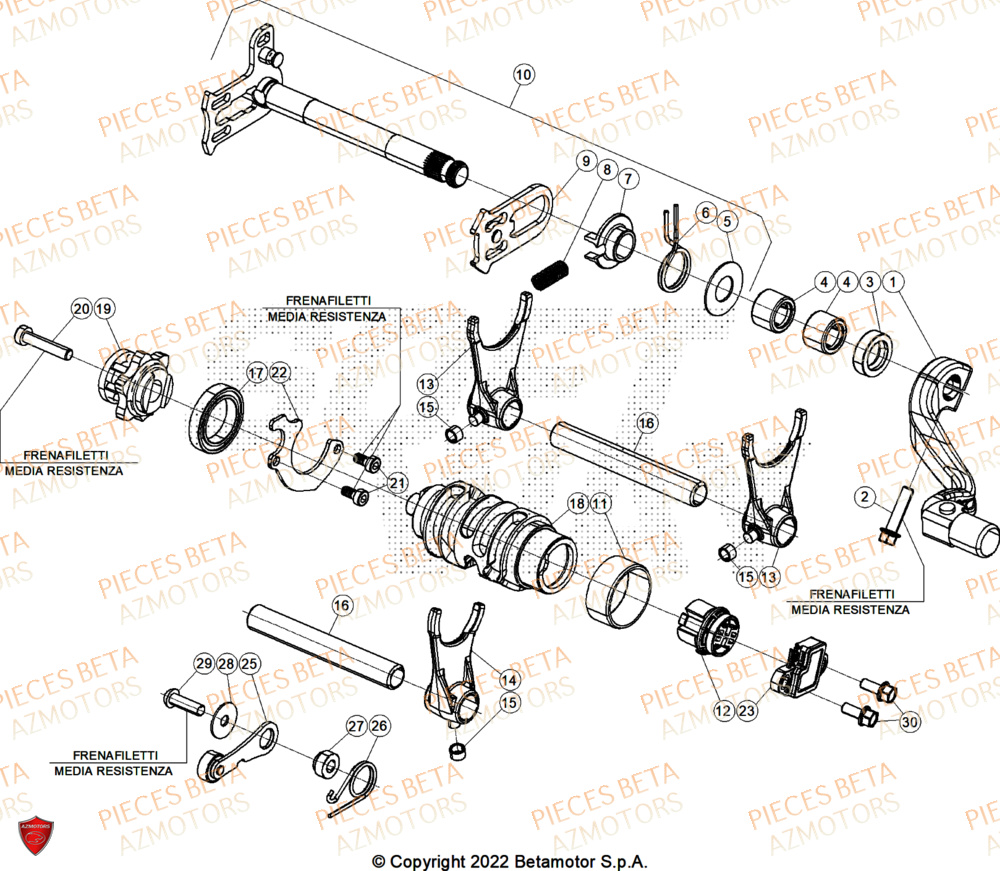 Selecteur De Vitesses AZMOTORS Pieces BETA ENDURO RR 390 4T X-PRO - (2026)