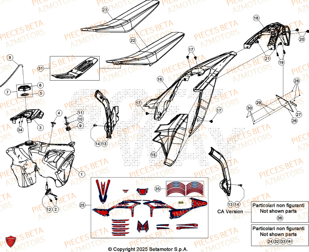 Carenage Arriere AZMOTORS Pieces BETA ENDURO RR 390 4T RACE (2026)
