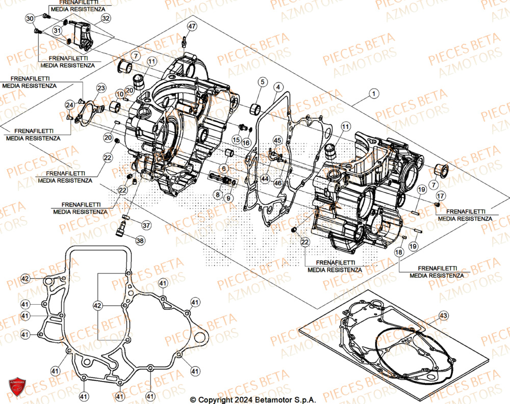 Carter Moteur AZMOTORS Pieces BETA ENDURO RR 390 4T RACE (2026)
