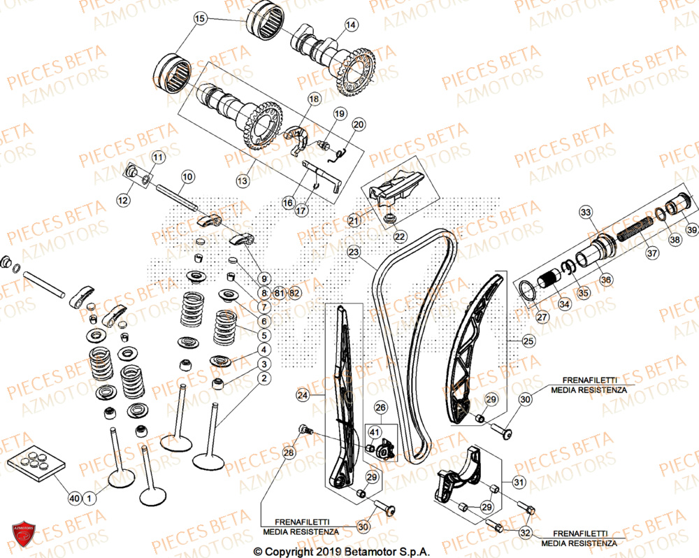 Distribution AZMOTORS Pieces BETA ENDURO RR 390 4T RACE (2026)
