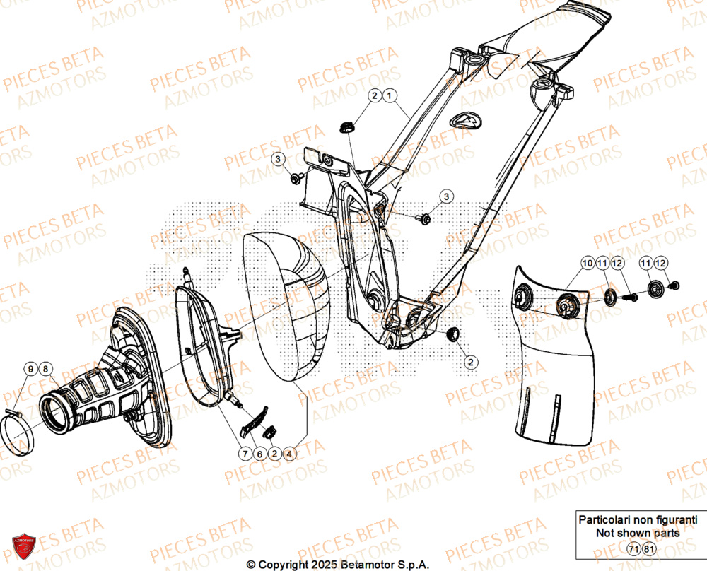 Filtre A Air AZMOTORS Pieces BETA ENDURO RR 430 4T RACE (2026)
