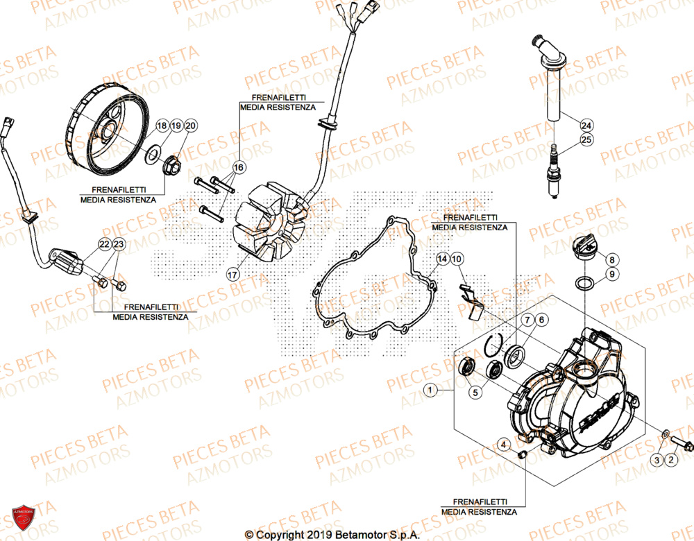 Allumage AZMOTORS Pieces BETA ENDURO RR 480 4T X-PRO - (2026)