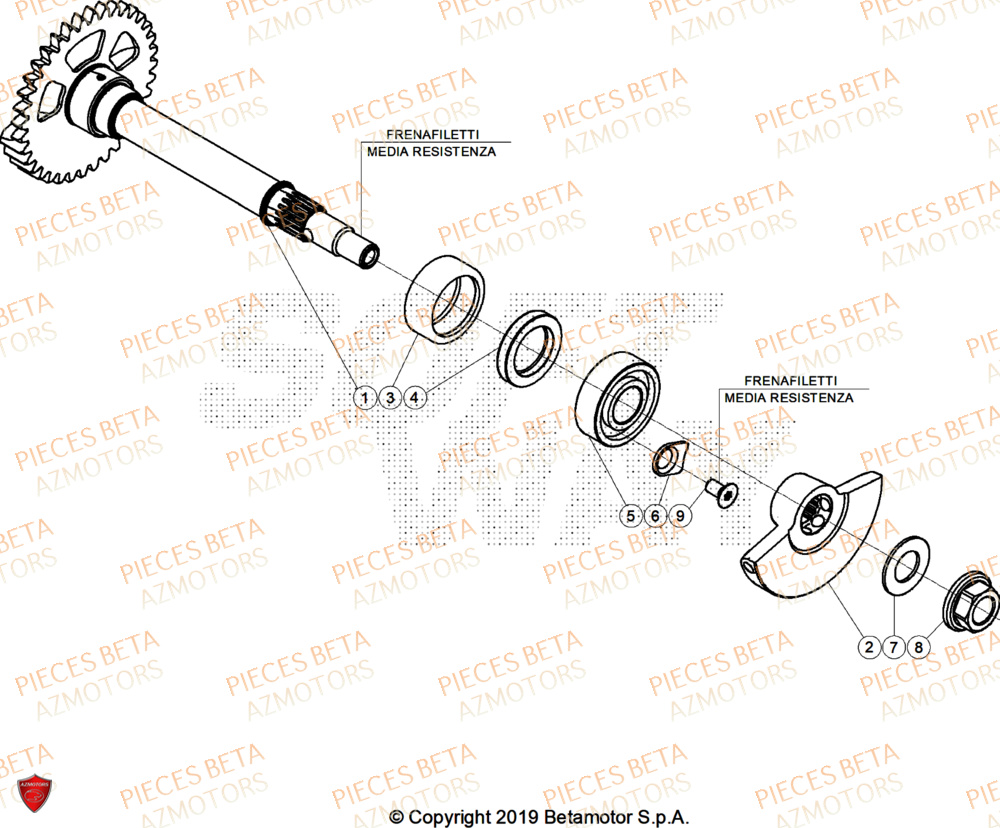 Arbre Equilibrage AZMOTORS Pieces BETA ENDURO RR 480 4T X-PRO - (2026)