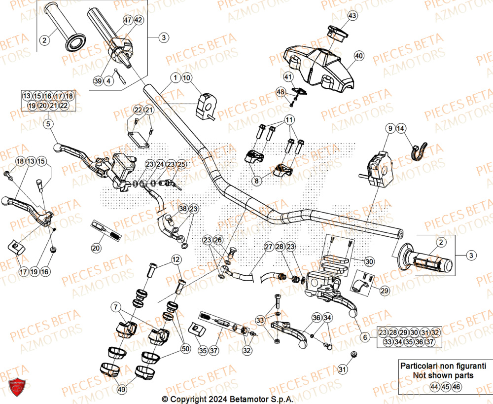 Guidon AZMOTORS Pieces BETA ENDURO RR 480 4T X-PRO - (2026)