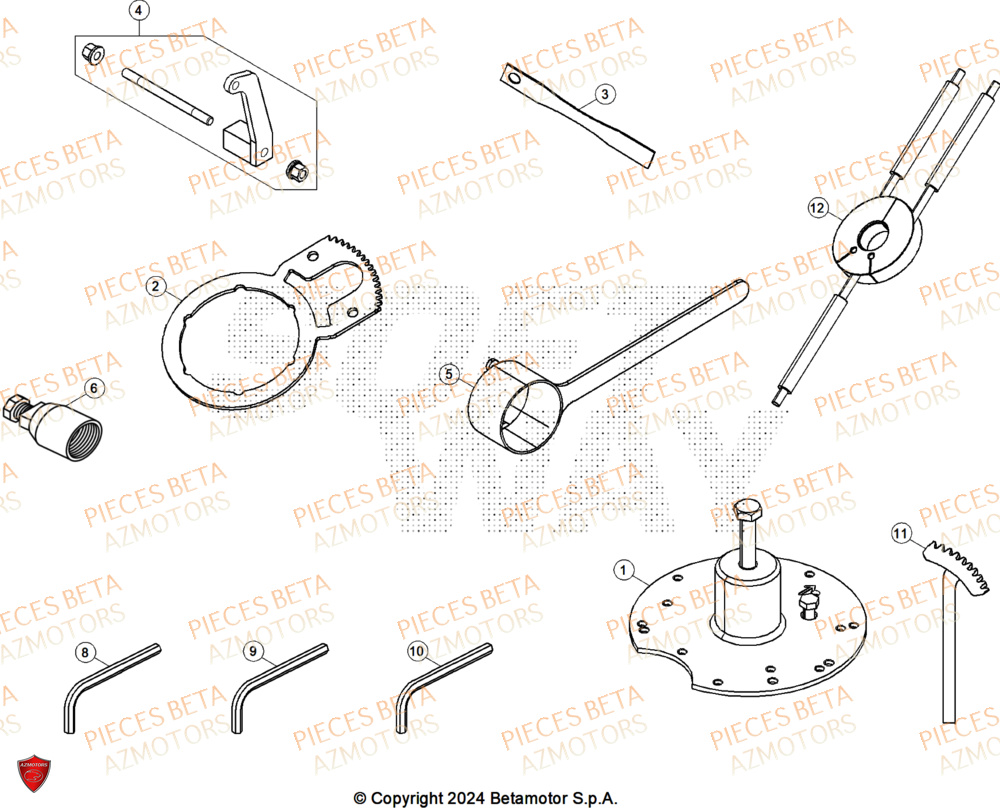 Outillage AZMOTORS Pieces BETA ENDURO RR 300 2T X-PRO - (2025)