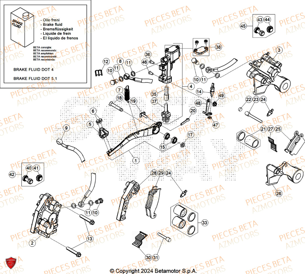 Freins AZMOTORS Pieces BETA ENDURO RR 350 4T RACE/EURO 5+ - (2025)

