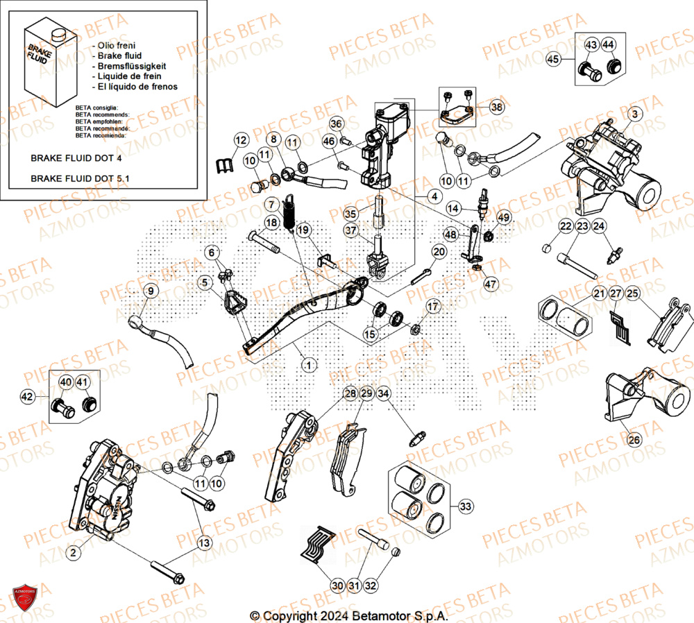 Freins AZMOTORS Pieces BETA ENDURO RR 350 4T X-PRO/EURO5+ - (2025)