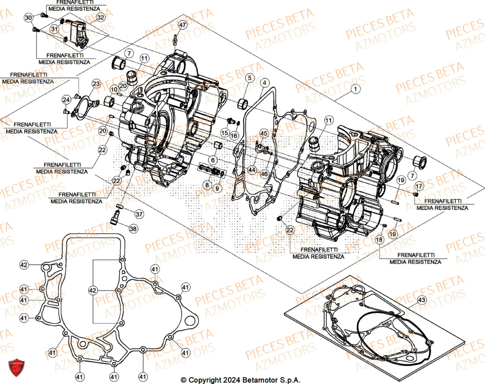 Carter AZMOTORS Pieces BETA ENDURO RR 390 4T RACE/EURO 5+ - (2025)
