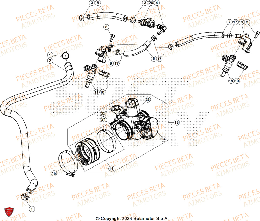 Injection AZMOTORS Pieces BETA ENDURO RR 390 4T RACE/EURO 5+ - (2025)
