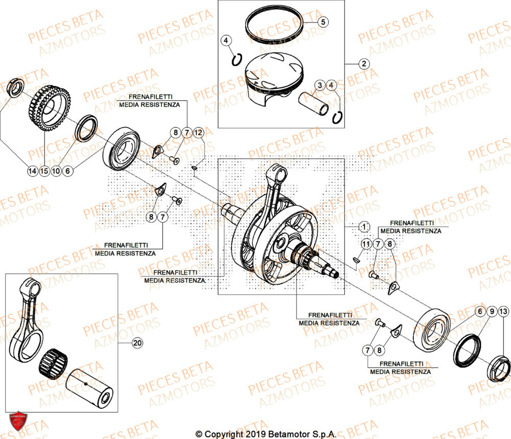 Vilebrequin AZMOTORS Pieces BETA ENDURO RR 390 4T X-PRO/EURO5+ - (2025)