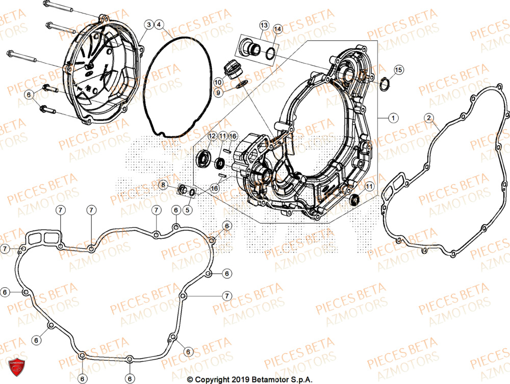 Couvercle Embrayage AZMOTORS Pieces BETA ENDURO RR 430 4T X-PRO/EURO5+ - (2025)