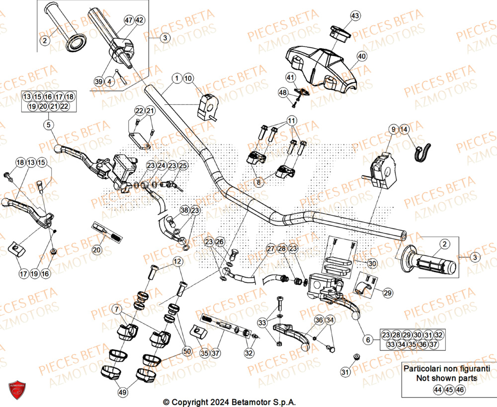 Guidon AZMOTORS Pieces BETA ENDURO RR 430 4T X-PRO/EURO5+ - (2025)