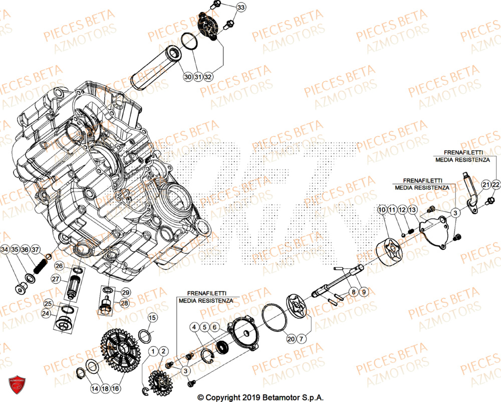 Pompe A Huile AZMOTORS Pieces BETA ENDURO RR 430 4T X-PRO/EURO5+ - (2025)