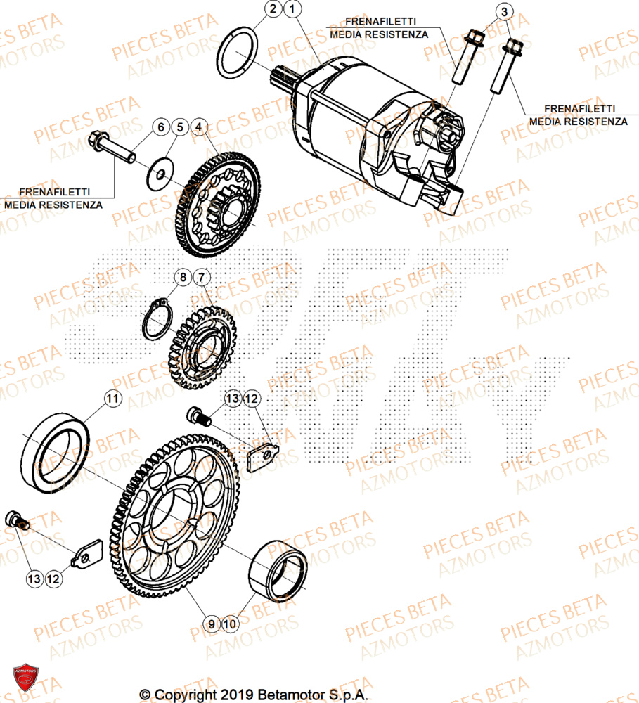 Demarreur AZMOTORS Pieces BETA ENDURO RR 480 4T RACE/EURO 5+ - (2025)
