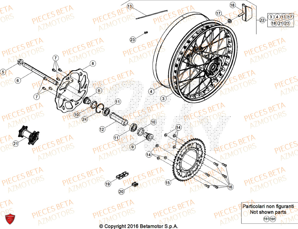 Roue Arriere AZMOTORS Pieces BETA ENDURO RR 480 4T X-PRO/EURO5+ - (2025)