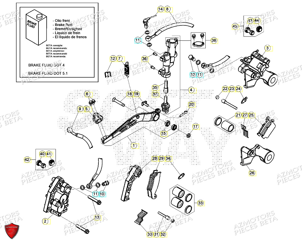 Freins AZMOTORS PiÃ¨ces Beta RR 125 2T - 2024