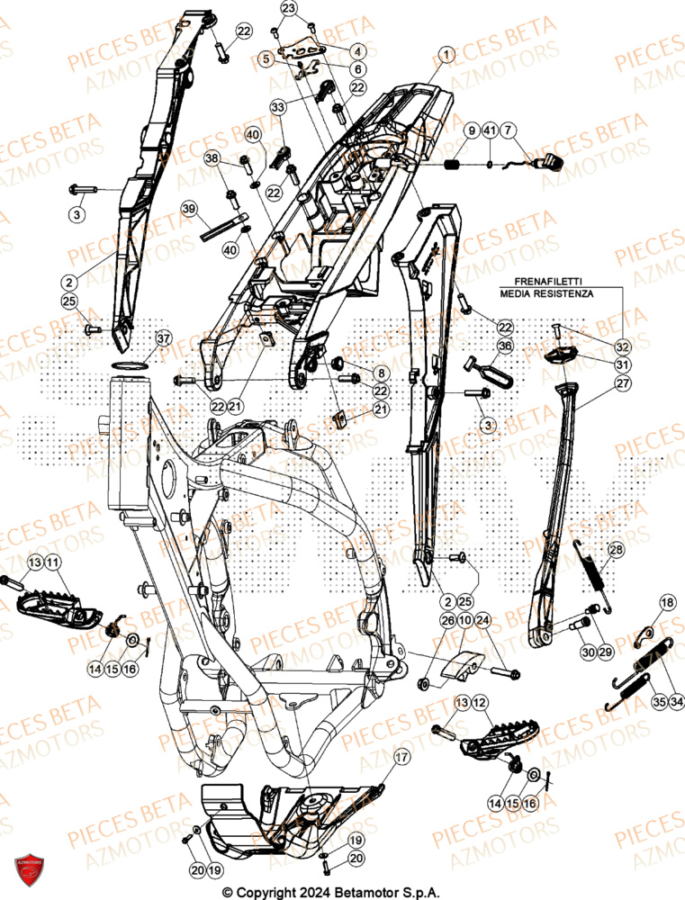 Accessoires De Chassis AZMOTORS Pieces BETA ENDURO RR 300 2T - (2024)