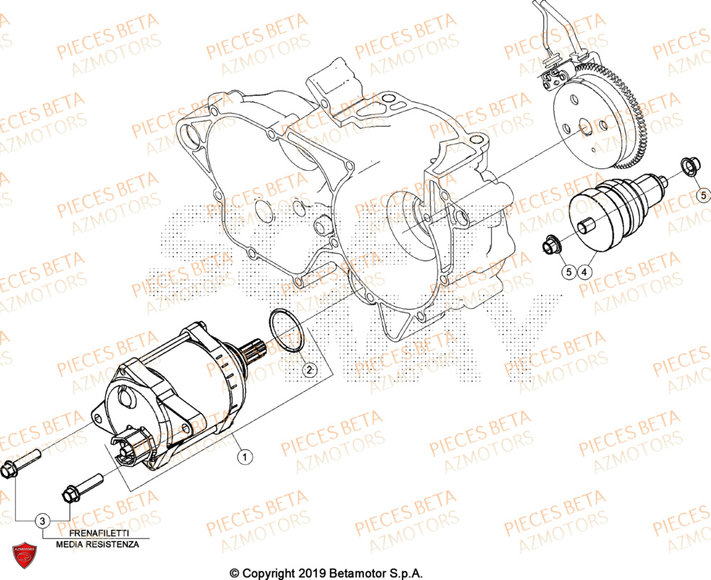 Demarrage Electrique AZMOTORS Pieces BETA ENDURO RR 300 2T - (2024)
