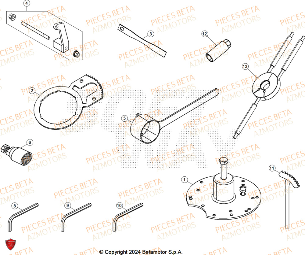 Outillage Special AZMOTORS Pieces BETA ENDURO RR 300 2T RACING - (2024)