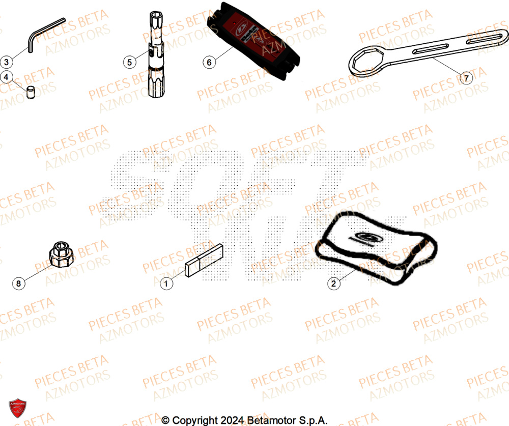 Trousse A Outils AZMOTORS Pieces BETA ENDURO RR 350 4T RACING - (2024)
