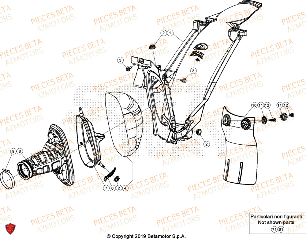 Boitier De Filtre AZMOTORS Pieces BETA ENDURO RR 390 4T RACING - (2024)
