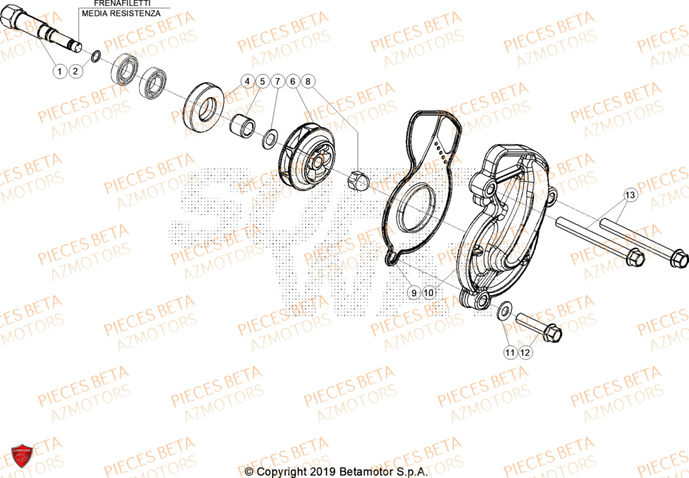 Installation De Refroidissement AZMOTORS Pieces BETA ENDURO RR 390 4T RACING - (2024)
