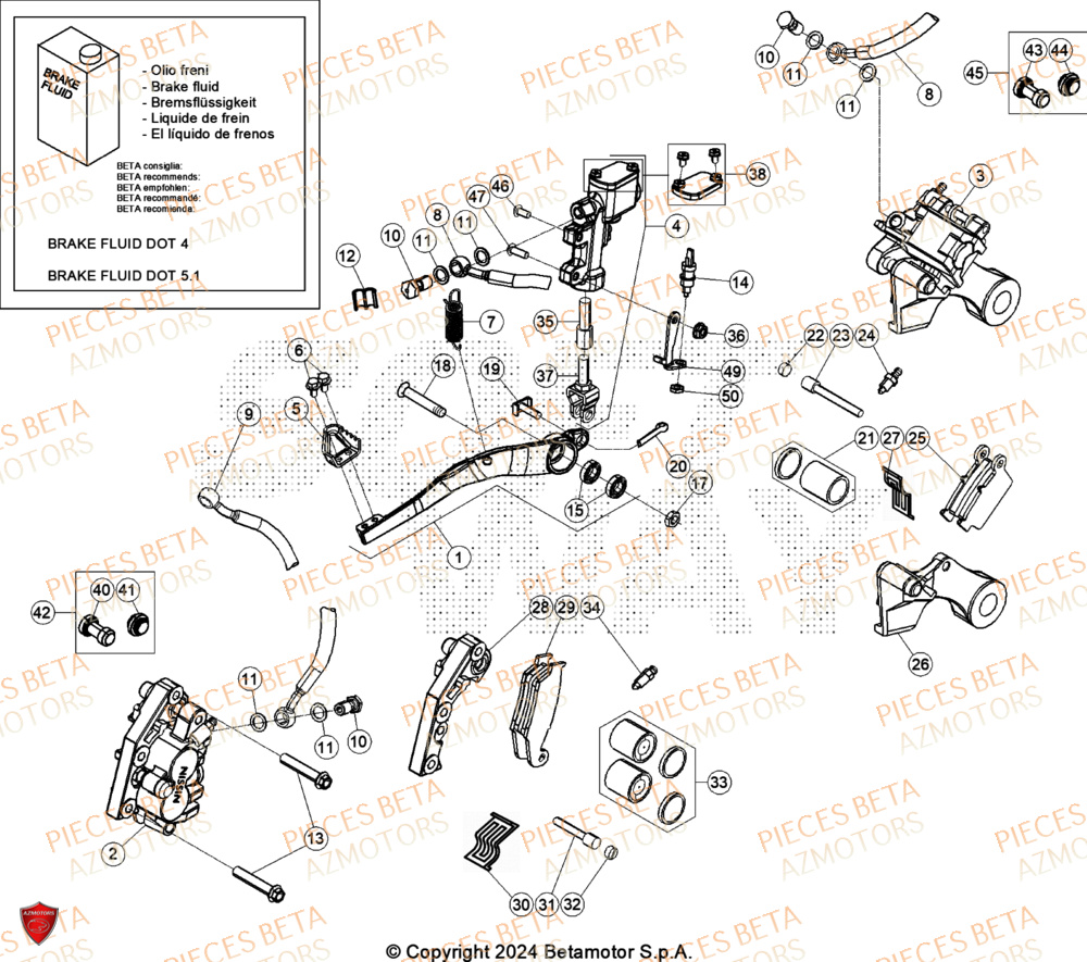 Freins AZMOTORS Pieces BETA ENDURO RR 430 4T RACING - (2024)
