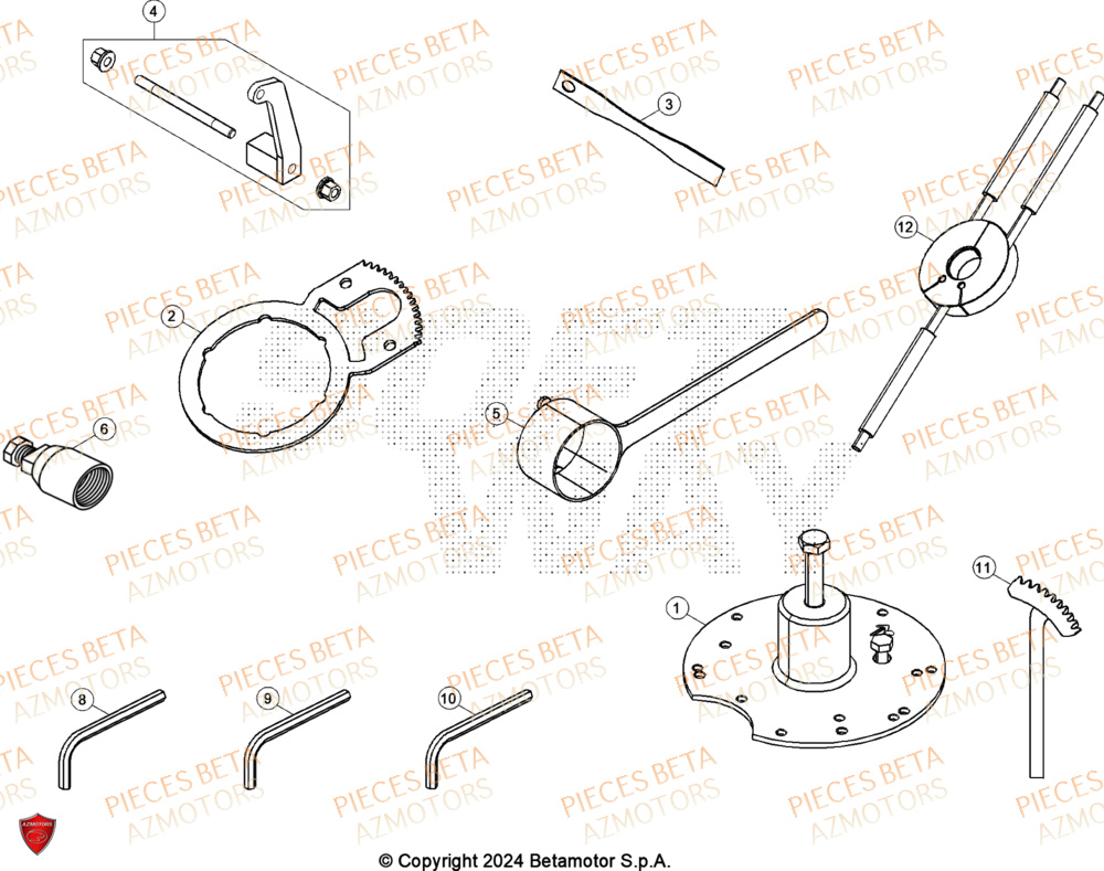 Outillage Special AZMOTORS Pieces BETA ENDURO XTRAINER 300 2T - (2024)