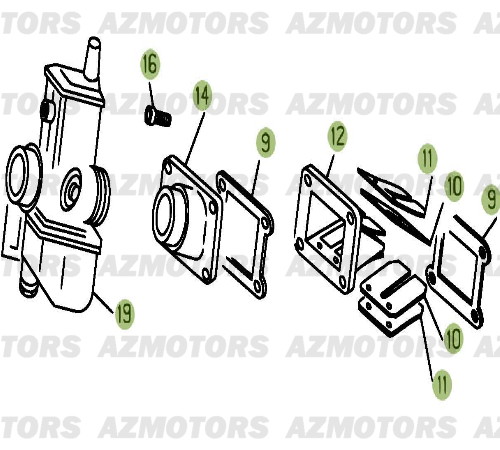 Carburateur AZMOTORS PiÃ¨ces BETA EVO-125cc 2T - [2012]