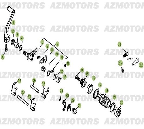 Commandes De Boite A Vitesses AZMOTORS PiÃ¨ces BETA EVO-125cc 2T - [2012]