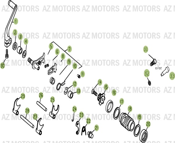 Commandes De Boite A Vitesses AZMOTORS PiÃ¨ces BETA EVO-125 2T - [2013]
