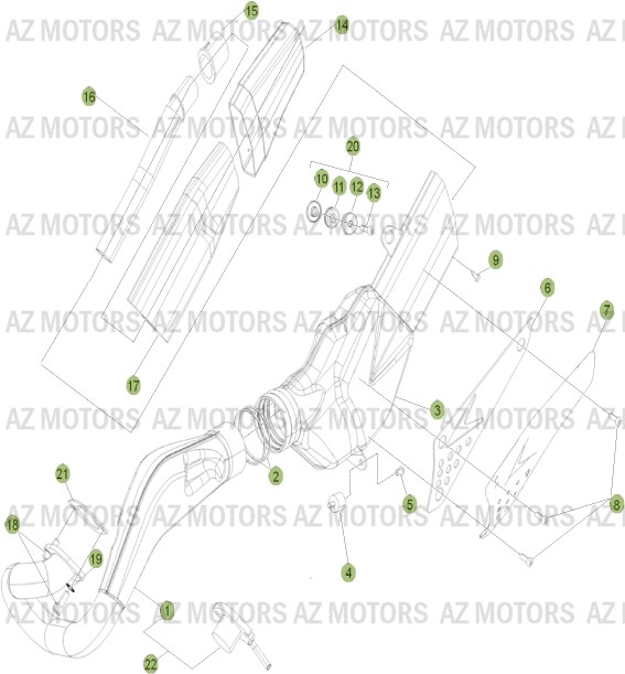 Echappement AZMOTORS PiÃ¨ces BETA EVO-125 2T - [2013]