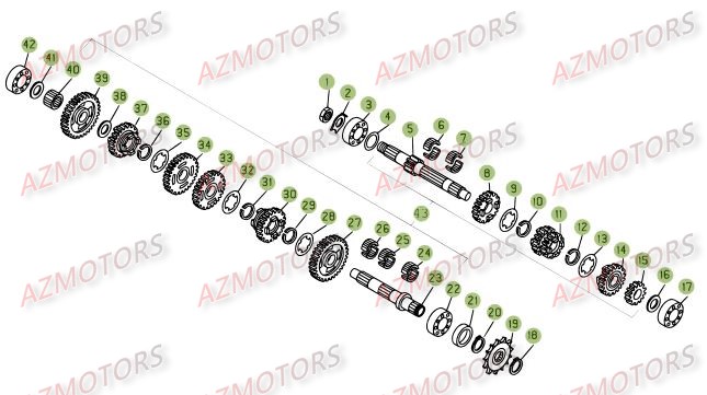 Boite A Vitesses AZMOTORS PiÃ¨ces BETA EVO-125 2T - [2016]