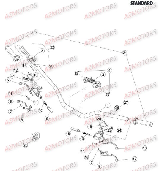 Commandes Guidon AZMOTORS PiÃ¨ces BETA EVO-125 2T - [2016]