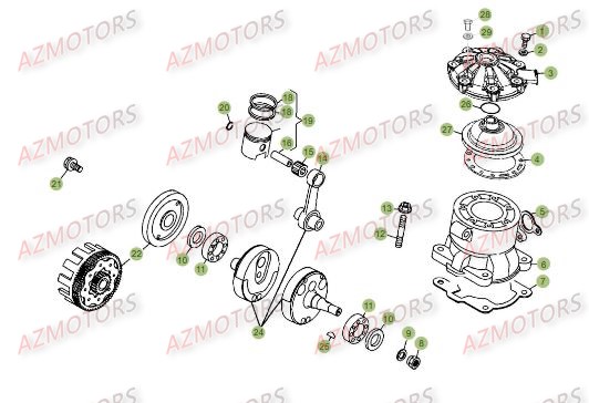 Vilebrequin AZMOTORS PiÃ¨ces BETA EVO-125 2T - [2016]