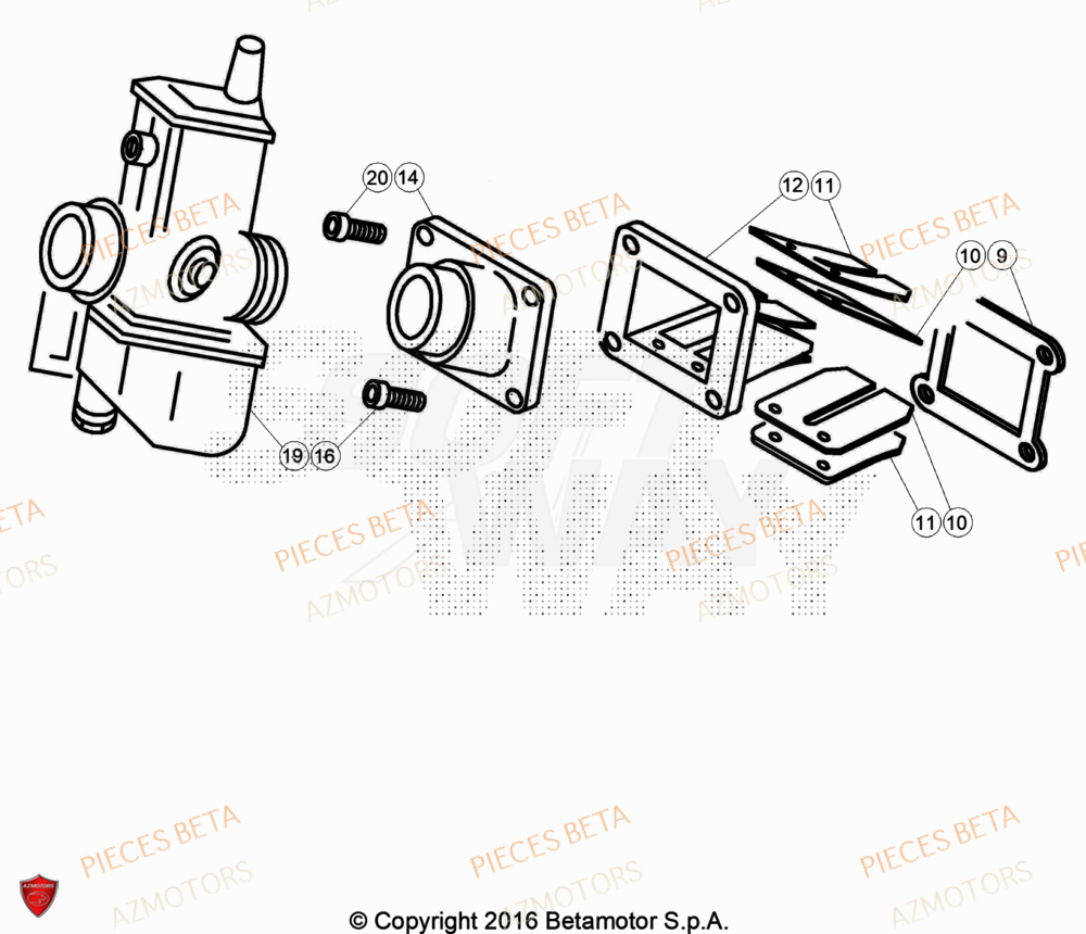 Admission AZMOTORS Pièces BETA EVO 125 2T - [2023]