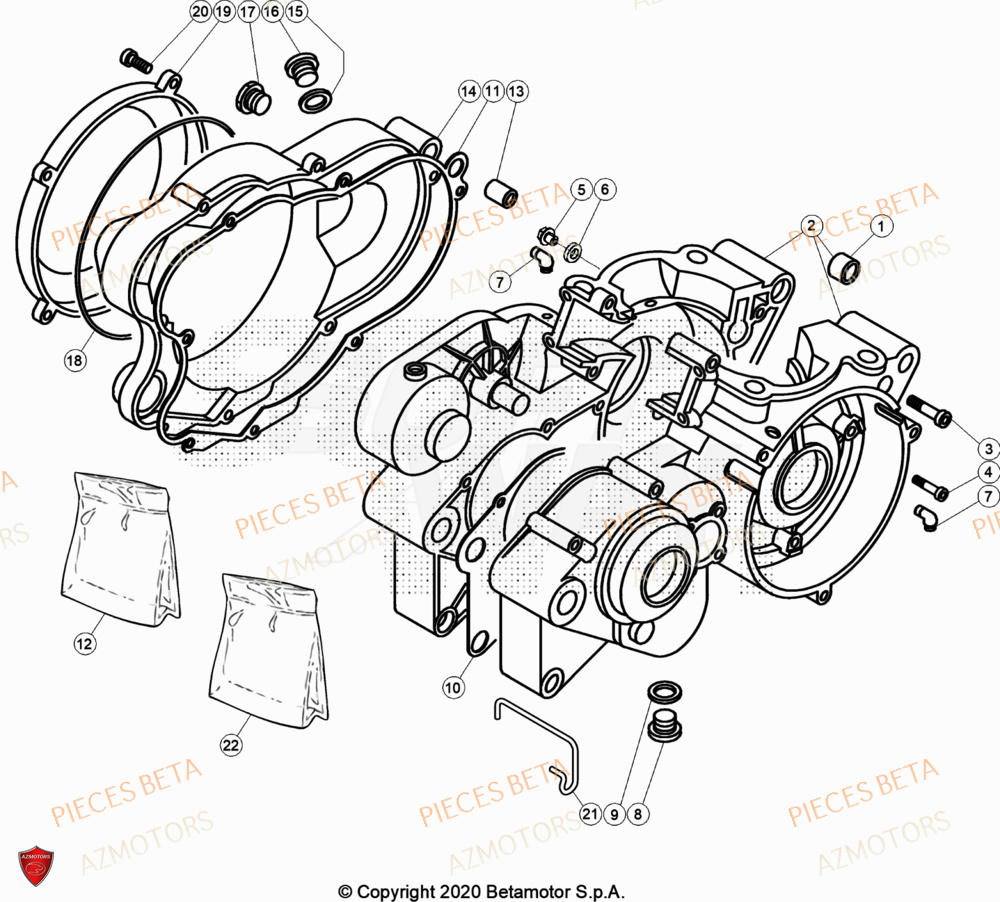 Carter AZMOTORS Pièces BETA EVO 125 2T - [2023]
