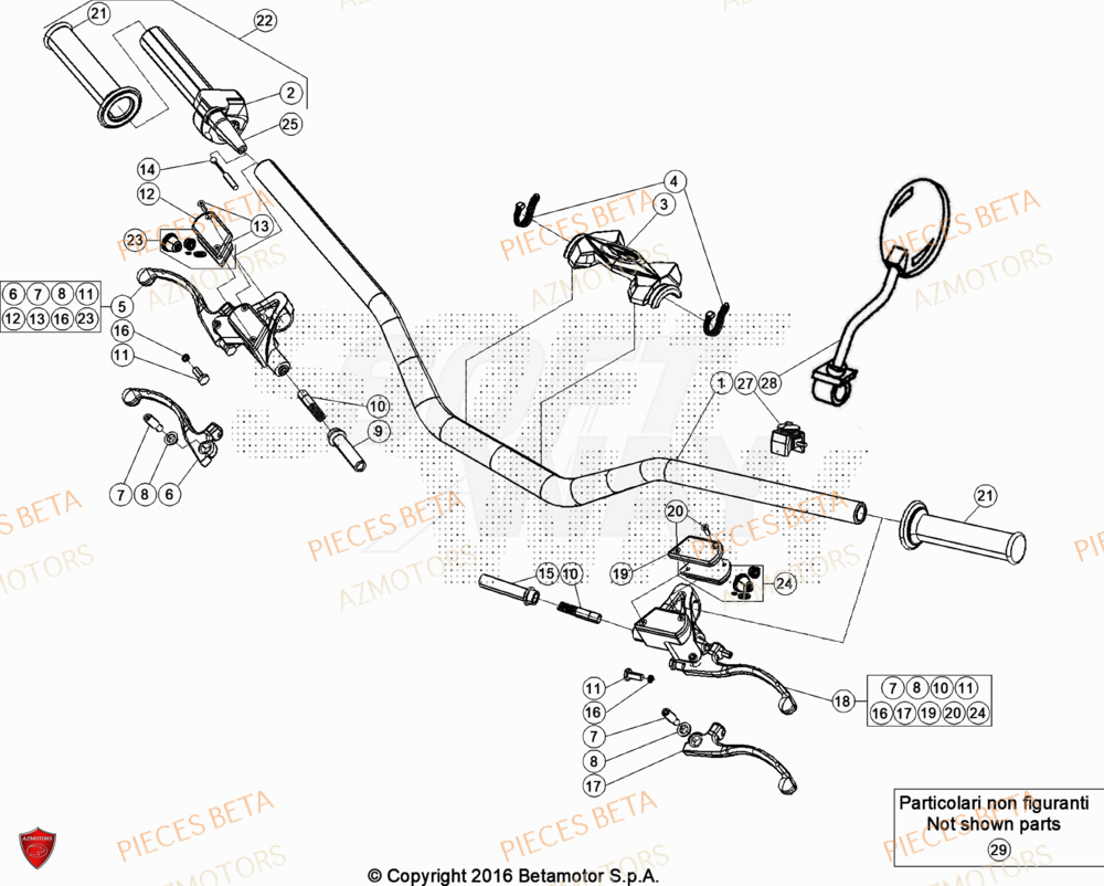Guidon AZMOTORS Pièces BETA EVO 125 2T - [2023]
