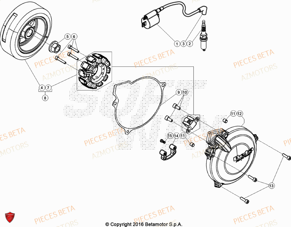 Allumage AZMOTORS Pièces Beta TRIAL EVO 125 FACTORY 2T 2023