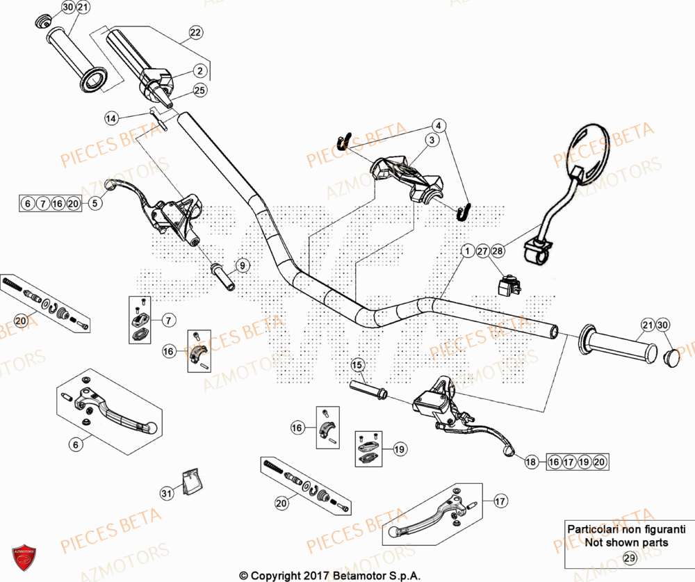 Guidon AZMOTORS Pièces Beta TRIAL EVO 125 FACTORY 2T 2023