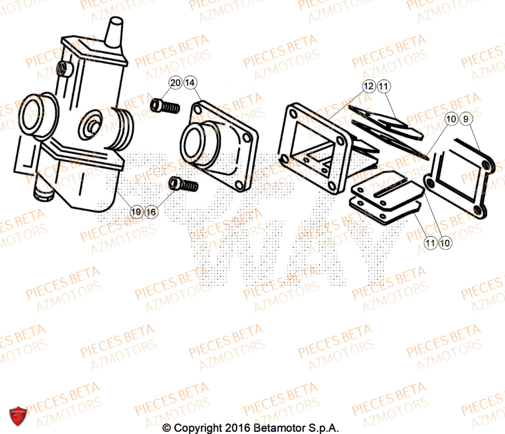 Admission AZMOTORS PiÃ¨ces Beta TRIAL EVO 125 FACTORY 2T 2025