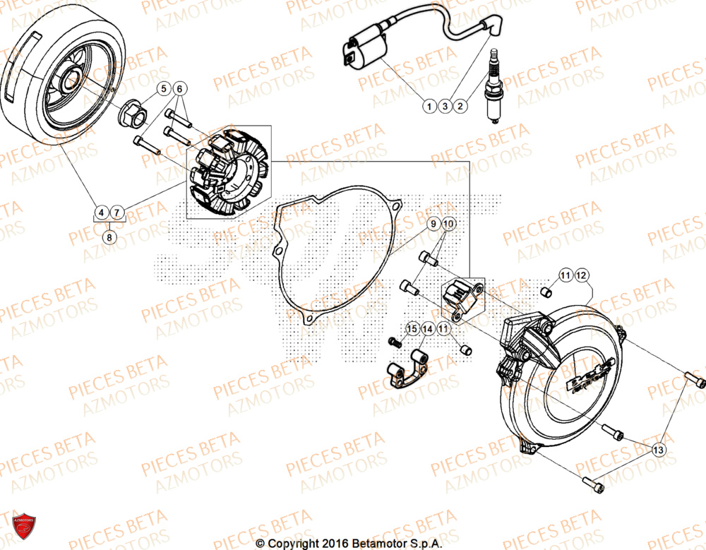 Allumage AZMOTORS PiÃ¨ces Beta TRIAL EVO 125 FACTORY 2T 2025
