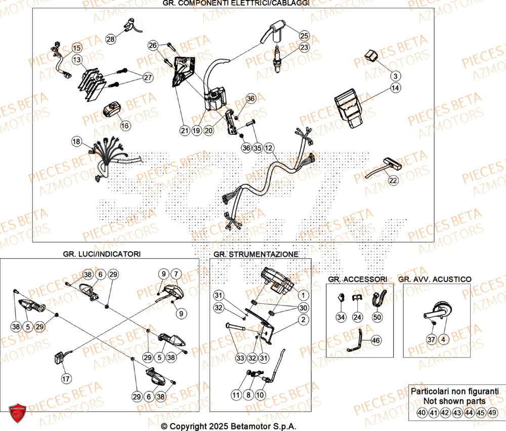 Equipement Electrique AZMOTORS PiÃ¨ces Beta TRIAL EVO 125 FACTORY 2T 2025