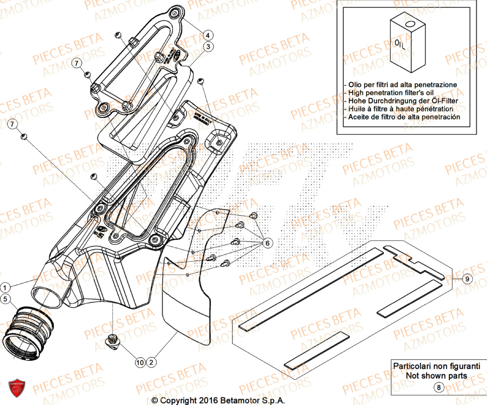 Filtre A Air AZMOTORS PiÃ¨ces Beta TRIAL EVO 125 FACTORY 2T 2025