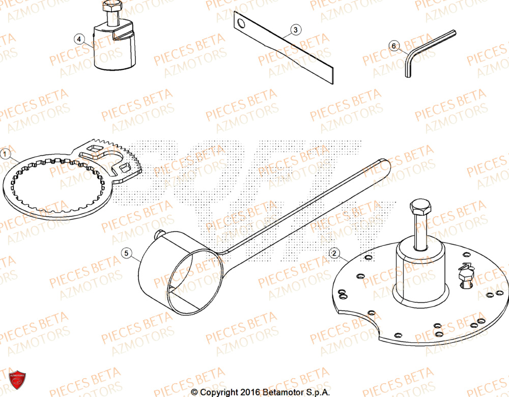 Outils AZMOTORS PiÃ¨ces Beta TRIAL EVO 125 FACTORY 2T 2025